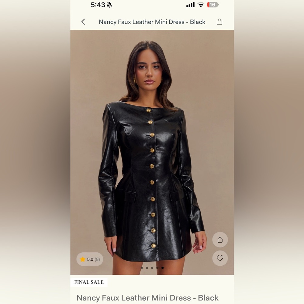 Meshki Nancy Faux Leather mini dress